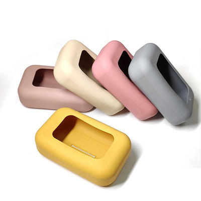 Caixa de tecido de silicone multicolor com logotipo personalizável para uso diário