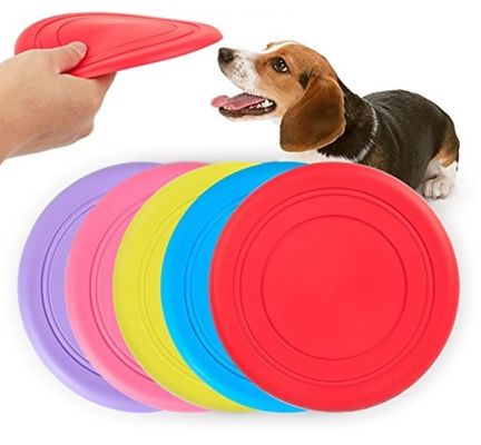 O OEM do Frisbee do animal de estimação morde brinquedos resistentes da borracha de silicone de 17.8cm
