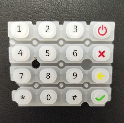 Laser transparente das chaves de teclado da borracha de silicone que grava a impressão