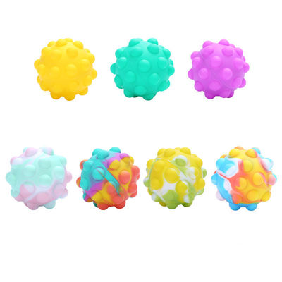 Da bola sensorial do PNF do silicone do círculo do brinquedo 3D da bola do aperto das crianças brinquedos de borracha feitos sob encomenda